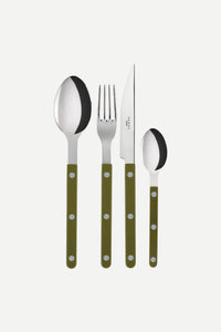 Bistrot Solid Cutlery Set in Green Fern