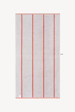 Load image into Gallery viewer, Bath Towel in Terracotta &amp; Stone Pinstripe
