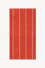 Load image into Gallery viewer, Bath Towel in Terracotta &amp; Stone Pinstripe
