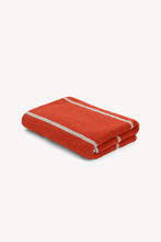 Load image into Gallery viewer, Bath Towel in Terracotta &amp; Stone Pinstripe
