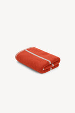 Load image into Gallery viewer, Hand Towel in Terracotta &amp; Stone Pinstripe
